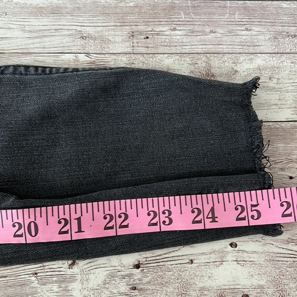 Madewell Faded Black Grey Button Fly High Rise Raw Hem Skinny Jeans - Picture 9 of 9